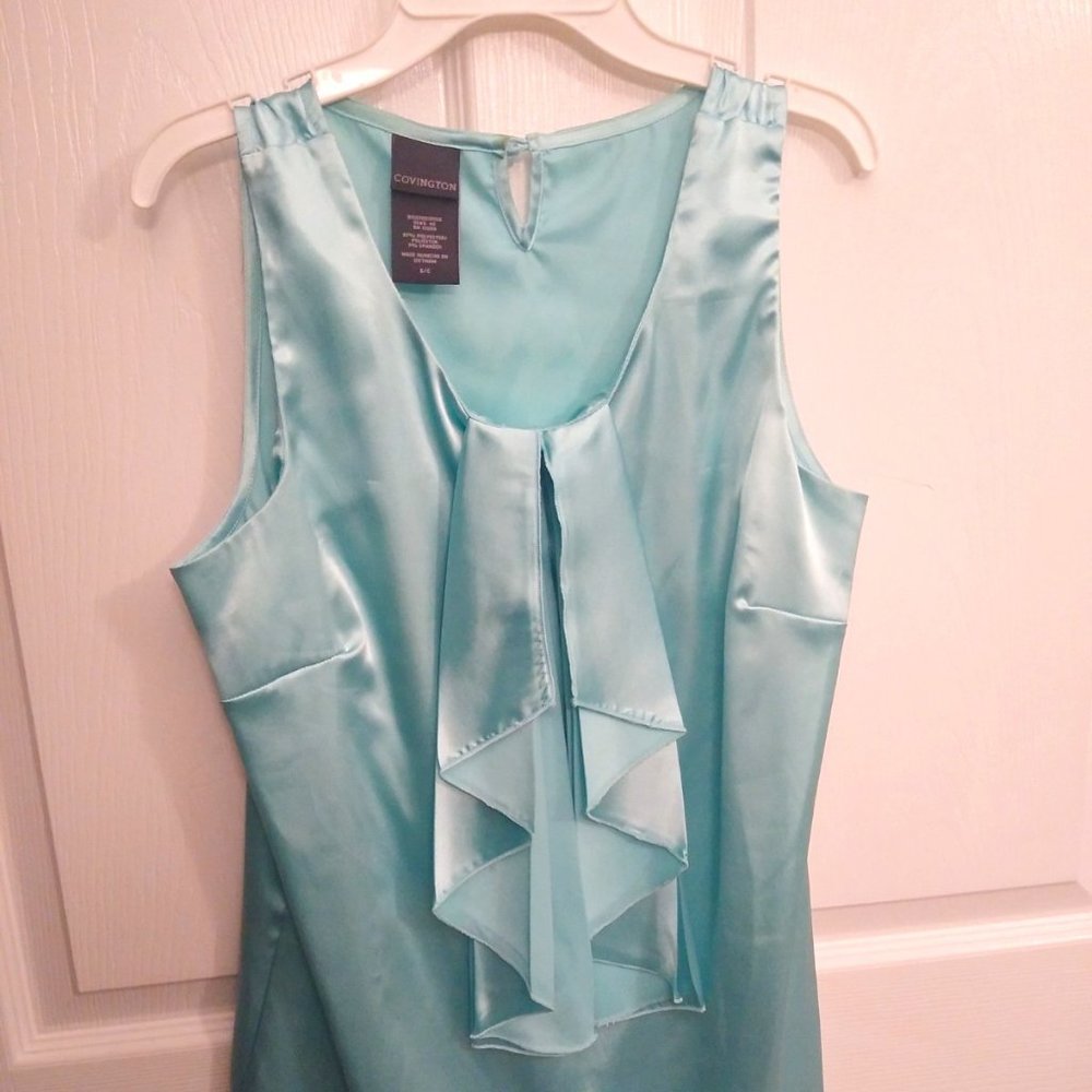 Aqua-Colored Covington Blouse, Sleeveless
